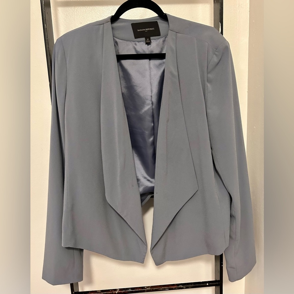 Banana Republic Open Front, Gray color Blazer Jackets, Size 14